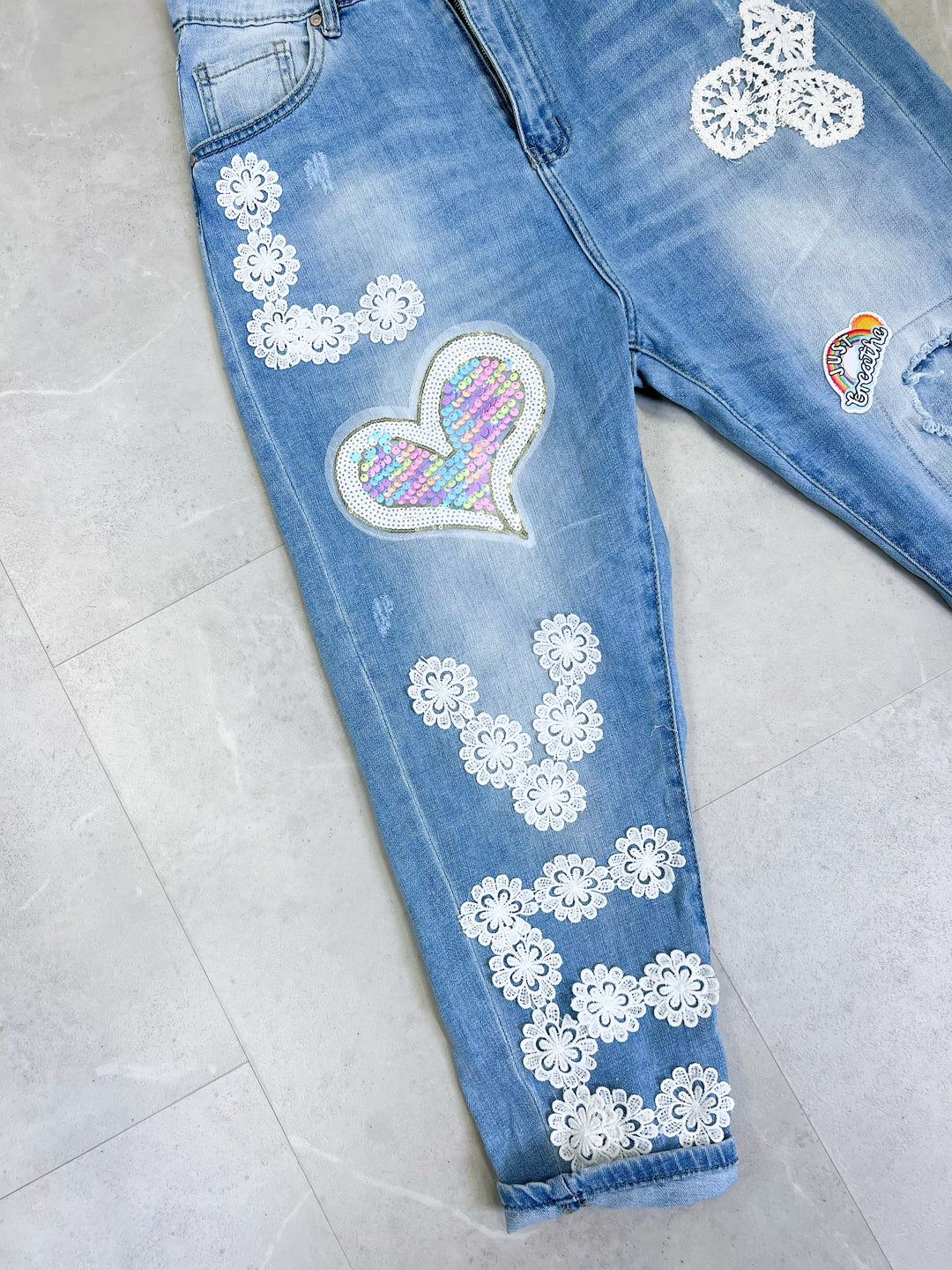 Jeans Rainbow Heart