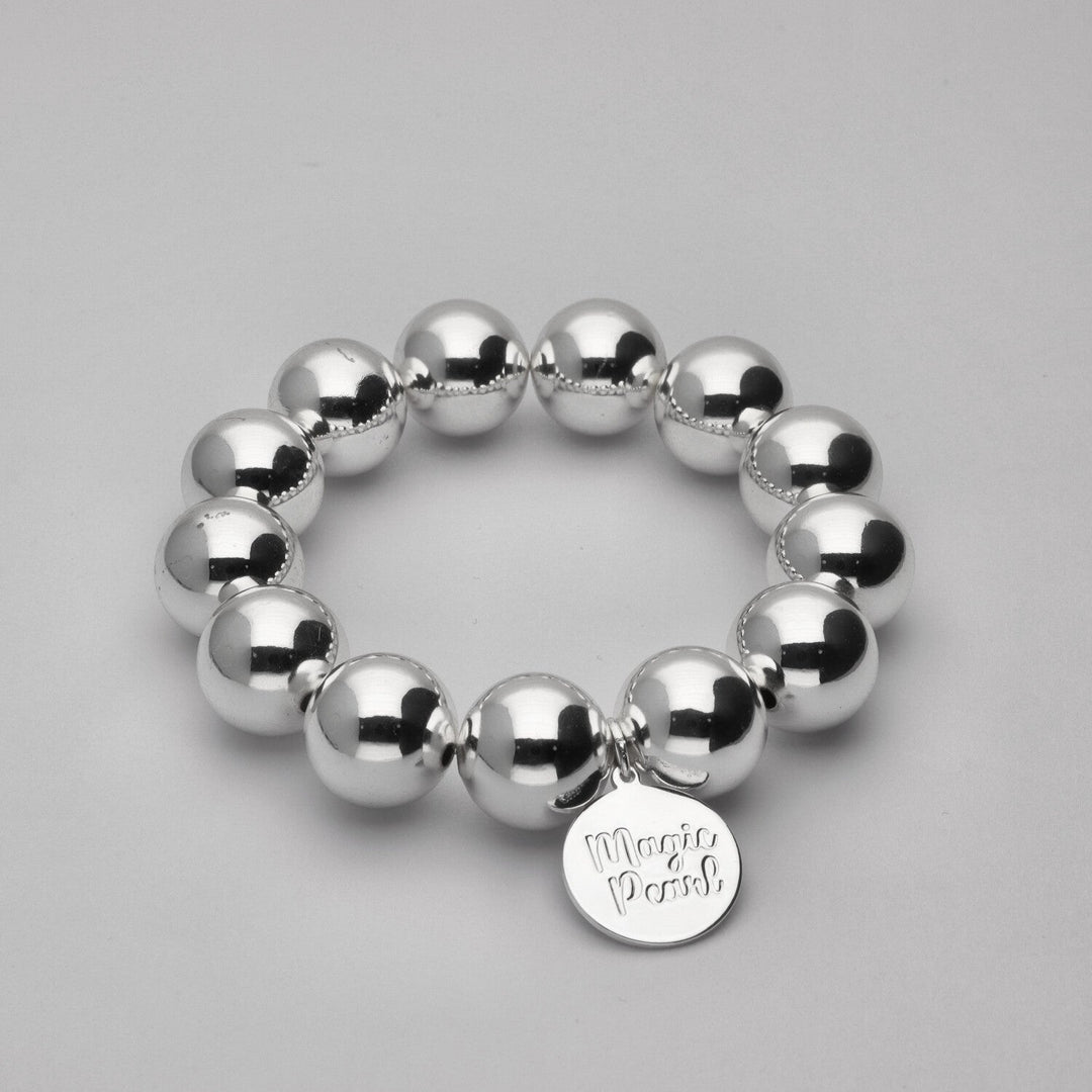 Perlenarmband Chunky Silver