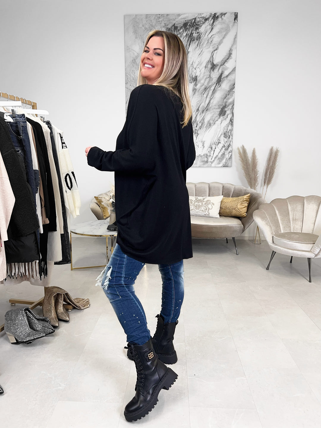 Oversized Langarmshirt Bonea (7 Farben)