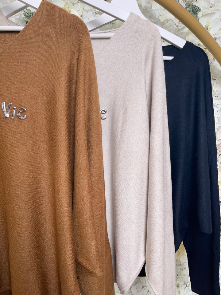 Strickpullover C'est La Vie (3 Farben)