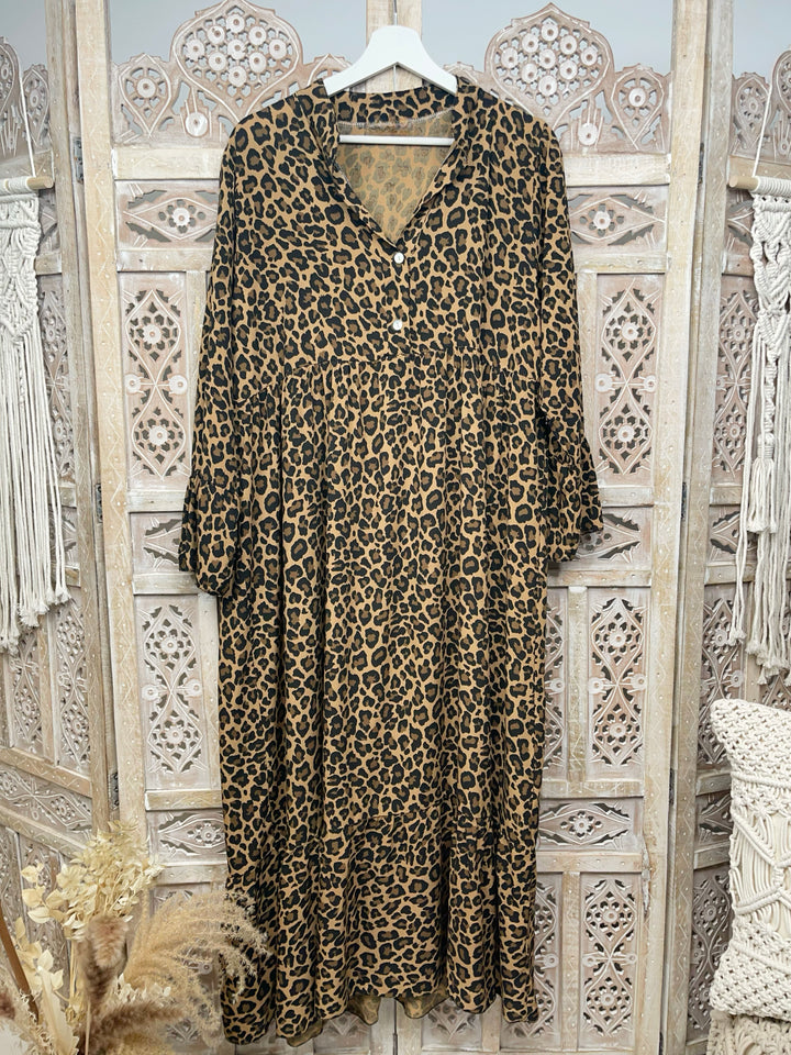 Langes Kleid Charming Leopard