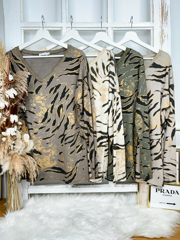 Langarmshirt Golden Zebra (4 Farben)