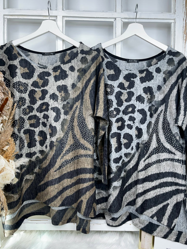 Langarmshirt Mixed Animal (2 Farben)