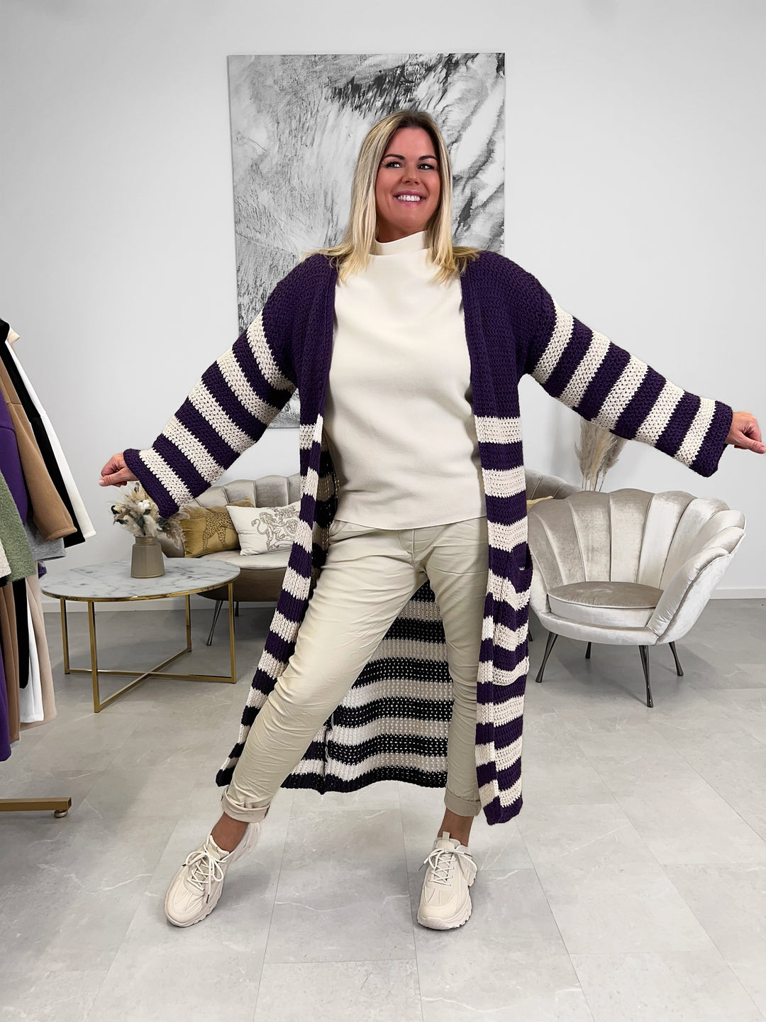 Strickjacke Big Stripes (2 Farben)