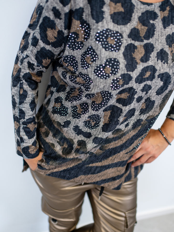 Langarmshirt Mixed Animal (2 Farben)
