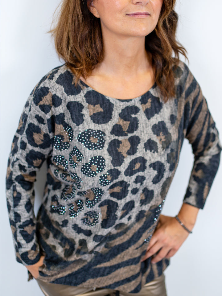 Langarmshirt Mixed Animal (2 Farben)