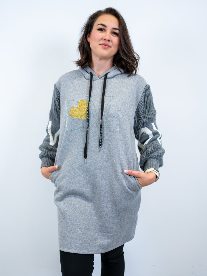 Long Hoodie Nice Love (4 Farben)