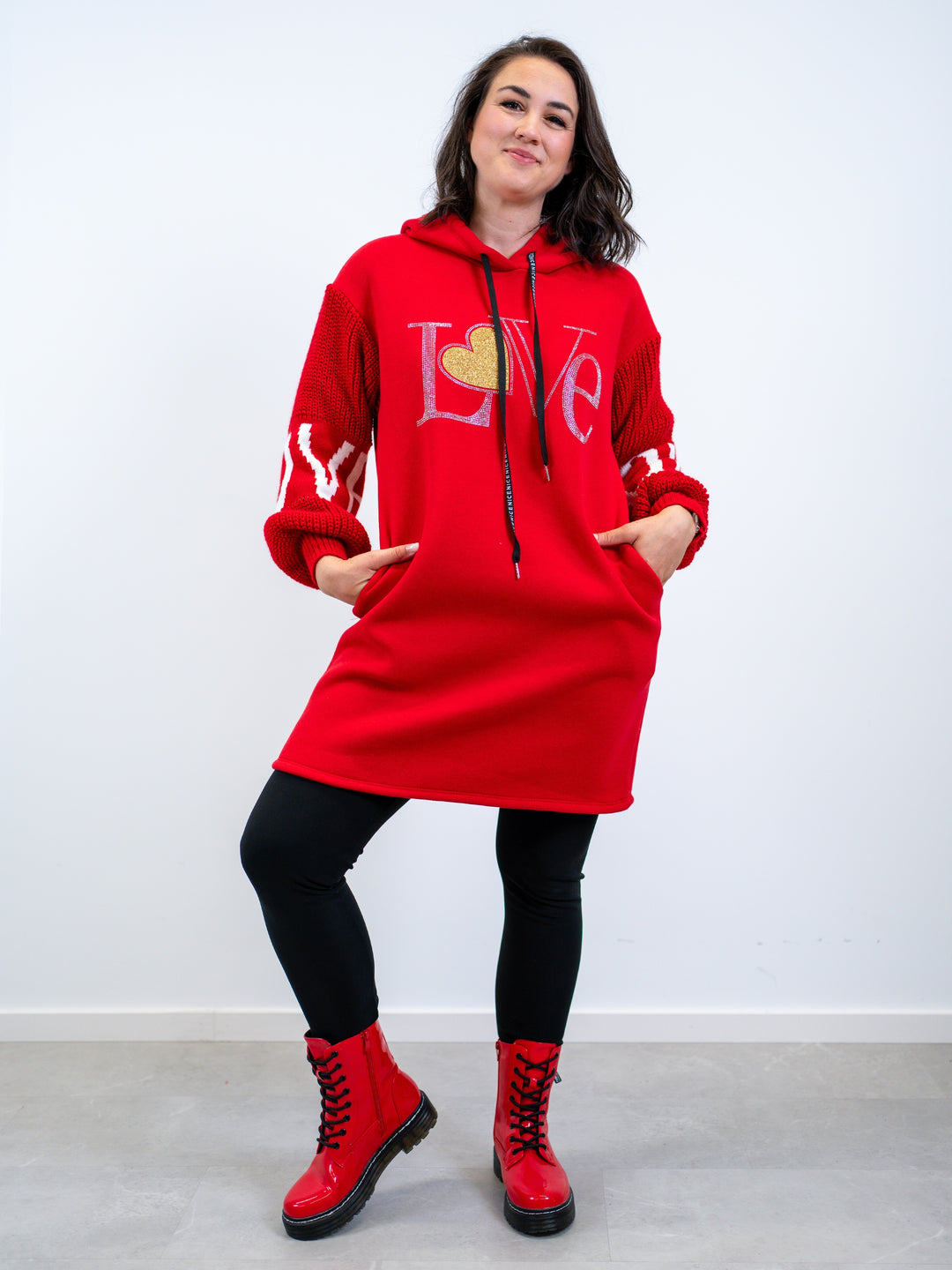 Long Hoodie Nice Love (4 Farben)