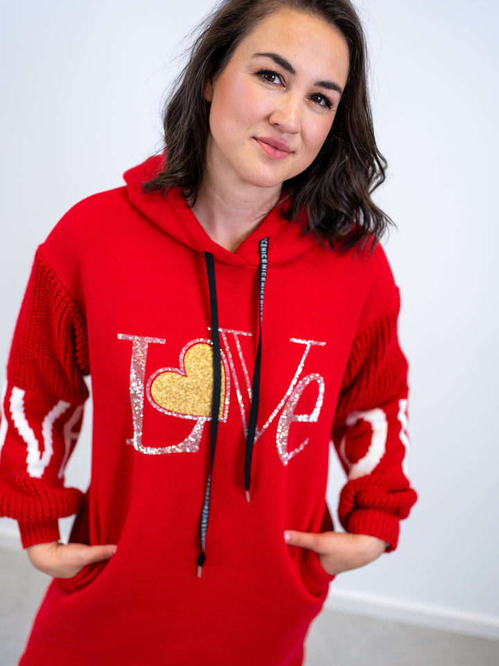 Long Hoodie Nice Love (4 Farben)