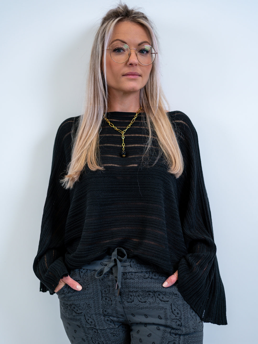 Strickshirt Ripped (2 Farben)