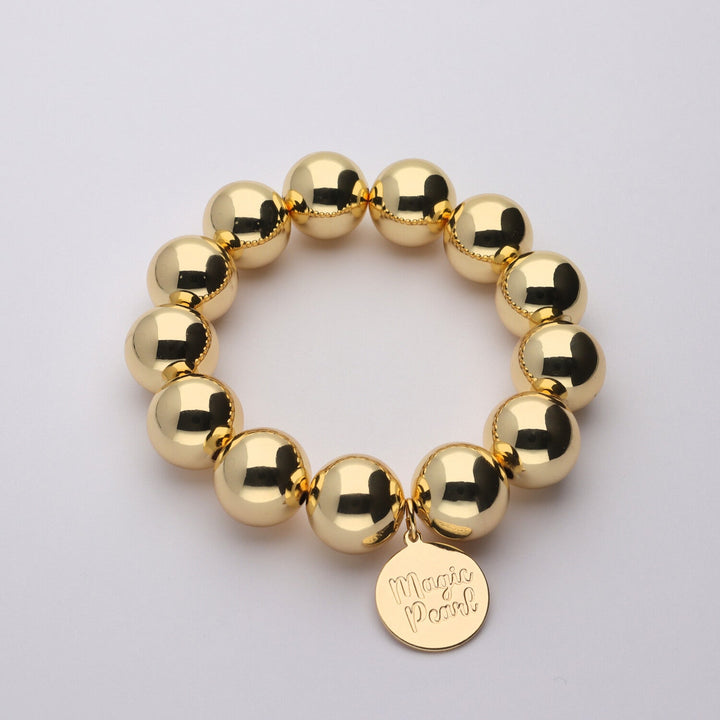 Perlenarmband Chunky Gold